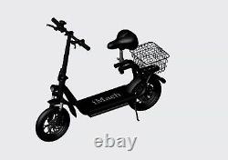 IMach 350W 12 Tire Electric Scooter Adult with Seat, Full Range 22Mile, Black