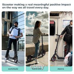 ISCOOTER Electric Scooter Adult, Long Range Folding Escooter Safe Urban Commuter