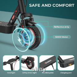 IScooter 500W Electric Scooter 10'' Solid Tire 22mph Max Speed Long Range+Seat