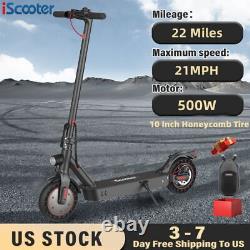 IScooter Electric Scooter 22 Miles 21 MPH 10 Solid Tire Folding Scooter with Lock