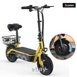 IScooter Electric Scooter With Seat Basket Adult 500W Motor E-Scooter Soft Tires