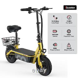 IScooter Electric Scooter With Seat Basket Adult 500W Motor E-Scooter Soft Tires