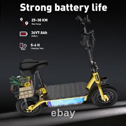 IScooter Electric Scooter With Seat Basket Adult 500W Motor E-Scooter Soft Tires