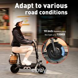 IScooter Electric Scooter With Seat Basket Adult 500W Motor E-Scooter Soft Tires