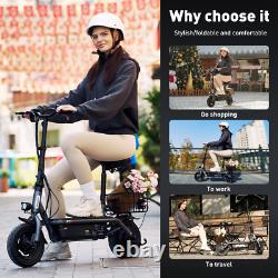 IScooter Electric Scooter With Seat Basket Adult 500W Motor E-Scooter Soft Tires