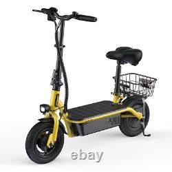 IScooter Electric Scooter With Seat Basket Adult 500W Motor E-Scooter Soft Tires