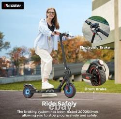 IScooter Electric Scooter for Adults, 12 Mi Range, 18 MPH, Cruise, Dual Brake