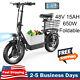 K10 Adult Electric Scooter 650W Peak Motor 48V 15AH 25MPH 30Miles Range with Seat