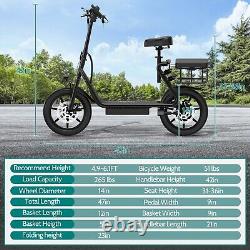 LADPED LPBS 500W 14inch Commuter Electric Scooter with Seat &Carry Basket 10.4AH