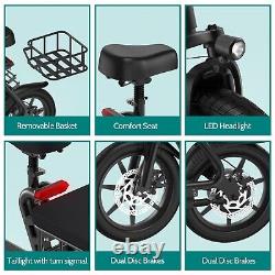 LADPED LPBS 500W 14inch Commuter Electric Scooter with Seat &Carry Basket 10.4AH
