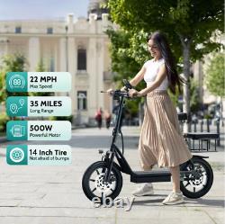 LADPED LPBS 500W 14inch Commuter Electric Scooter with Seat &Carry Basket 10.4AH