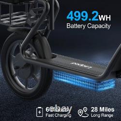 LADPED LPBS Foldable Electric Scooter Adult withSeat & Basket 500W 14inch 28 Miles