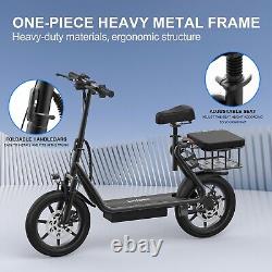 LADPED LPBS Foldable Electric Scooter Adult withSeat & Basket 500W 14inch 28 Miles