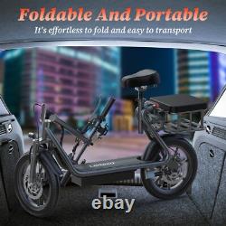 Ladped 500W Adults Electric Scooter 28Mi Long Range 14'' Tires Folding With Seat