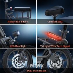 Ladped 500W Adults Electric Scooter 28Mi Long Range 14'' Tires Folding With Seat