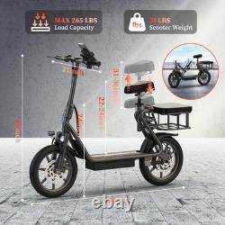 Ladped Electric Scooter Adults 22 MPH 28 Miles Range 14'' 750W E-Scooter WithSeat