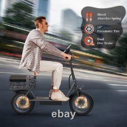 Ladped Electric Scooter Adults 22 MPH 28 Miles Range 14'' 750W E-Scooter WithSeat
