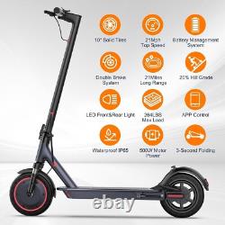 Ladped Folding Electric Scooter, 10 Solid Tires, 500W Motor, 22Mph 22 Miles