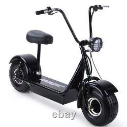 MotoTec FatBoy 48V 800W Electric Scooter 15 Tire Seat Black Kids Adults Ride US