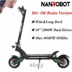 NANROBOT D6+ ELECTRIC SCOOTER 2000W Adult 10''Max 40MPH 50Mile Oil Brake Fold