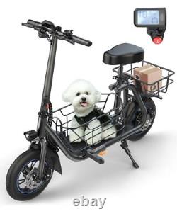 NEW 550W Electric Scooter with Seat for Pet Dog Cat Adult up to 20Miles 18.6MPH