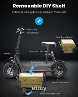 NEW 550W Electric Scooter with Seat for Pet Dog Cat Adult up to 20Miles 18.6MPH