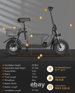 NEW 550W Electric Scooter with Seat for Pet Dog Cat Adult up to 20Miles 18.6MPH