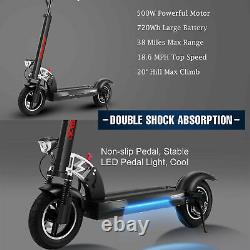 NEW Pro 500W Electric Scooter 20 Miles 20Ah Folding Adults Scooter Refurbished@