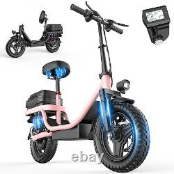 New Adult Electric Scooter 650W with Seat 14 Tire 48V 15AH 20MPH 30Miles Range