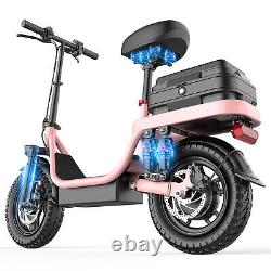 New Adult Electric Scooter 650W with Seat 14 Tire 48V 15AH 20MPH 30Miles Range