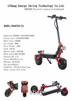 Obarter X3 Electric Scooter High Speed Folding Adults 2400w 21mph Up To 65km/h