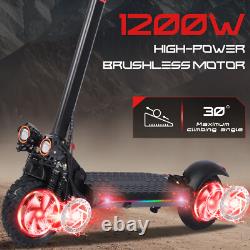 OffRoad Electric Scooter For Adult Foldable 48V1200W Dual Disc Brake Up to 34MPH