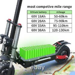 Off-road 85km/h Electric Scooter Adult with Seat 5600W 11In Dual Motor Foldable