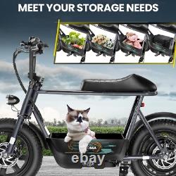Peak 1200W Electric Scooter with Seat, 16 Fat Tire Electric Motorcycle Commuting