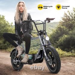 Peak 1200W Electric Scooter with Seat, 16 Fat Tire Electric Motorcycle Commuting