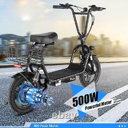 Peak 819W Electric Scooter with Seat Adults Commuting 14'' Tires Electric Bike