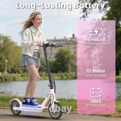Pink Electric Scooter for Adults 19MPH Foldable 16 Mile Range Commuter