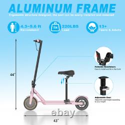 Pink Electric Scooter for Girls Teens Safe 350W Motor, 16MPH, Foldable withAPP