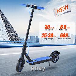 Portable 600W 35KM/H Electric Scooter 30km Adult Fold Travel e Bike Blue with Seat