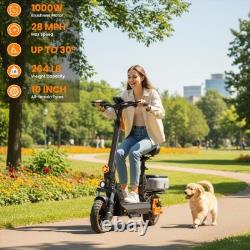 Ruitoo 1000W Adult Electric Scooter with Seat Foldable E-Scooter 28 MPH 34 Miles