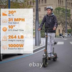 Ruitoo 1000W Adult Electric Scooter with Seat Foldable Off Road E-Scooter 32MPH
