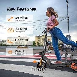 Ruitoo 1600W Adult Electric Scooter with Seat Foldable E-Scooter 34 MPH 50 Miles