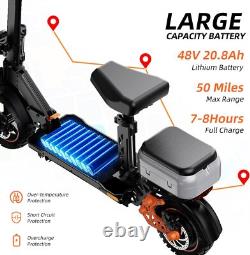 Ruitoo 1600W Adult Electric Scooter with Seat Foldable E-Scooter 34 MPH 50 Miles