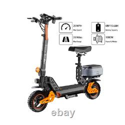 Ruitoo Electric Scooter Adult with Seat Foldable Off Road E-Scooter 1000W 28MPH