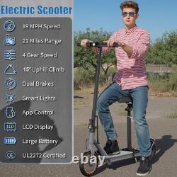SIGRAVY 350W Electric Scooter Adult 19MPH Foldable with Seat 21Mi Range 7.8Ah