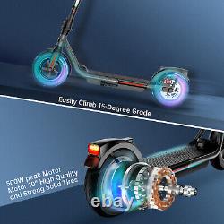 SISIGAD Electric Scooter Adults Peak 500W Motor 10Solid Tires for Adults 380WH