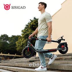 SISIGAD Electric Scooter Adults Peak 500W Motor 10Solid Tires for Adults 380WH