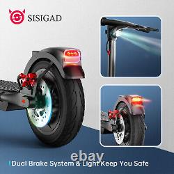 SISIGAD Electric Scooter Adults Peak 500W Motor 10Solid Tires for Adults 380WH
