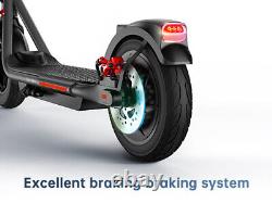 SISIGAD Electric Scooter Adults Peak 500W Motor 10Solid Tires for Adults 380WH