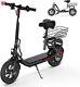 SISIGAD Electric Scooter for Adults with Seat 300W Foldable Scooter with Basket